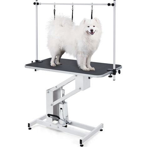 Table de toilettage hydraulique solide pour chiens et animaux – Hauteur réglable – Plateau antidérapant – Capacité 159 kg – Bras ajustable avec sangle – Utilisation professionnelle ou maison – Spécifi (1/5)