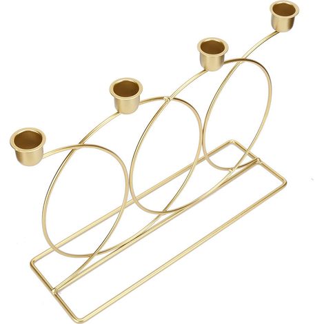 Chandelier scandinave en métal pour bougies, décoration de table mariage, dîner aux chandelles, porte-bougies élégant, style nordique, lot de 2. (1/5)