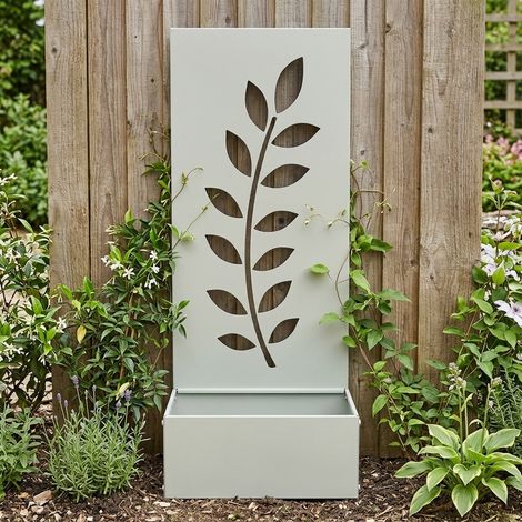 Sage Green Decorative Screen with Fern Design (1/2)