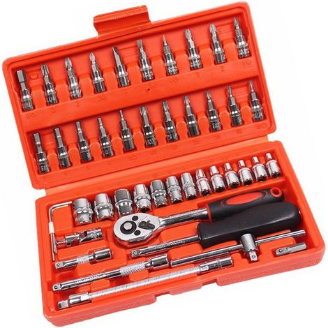 Coffret d'outils à main pour mécanicien avec clé à cliquet et étui, kit d'outils multifonctions pour la réparation domestique (1/5)
