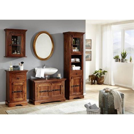 Meubles salle de bain Acacia laqué Nougat OXFORD 1016