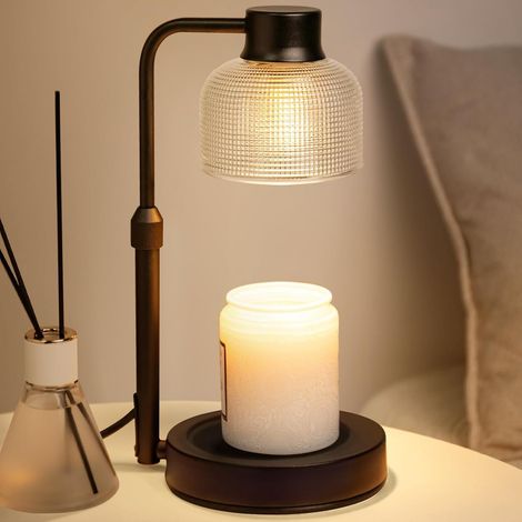 Lampe chauffante pour bougies avec minuterie, cadeau de pendaison de crémaillère, décoration pour une nouvelle maison - Décoration vintage pour bougies parfumées en pot (1/4)