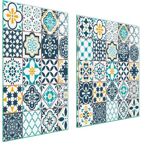 Assiette en verre et planche à découper mosaïque 100x52 (1/5)
