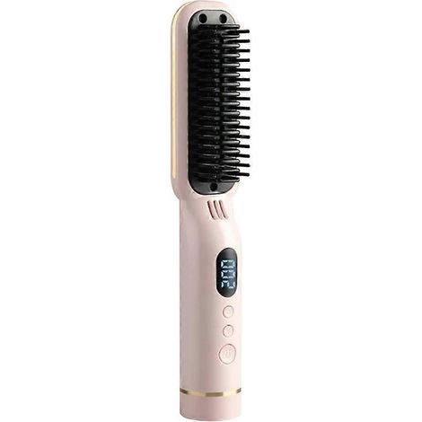 Kabelloser Glättungskamm für trockenes und nasses Haar, temperaturbeständig, für Haarpflege und Styling, tragbarer Kamm, C (1/5)