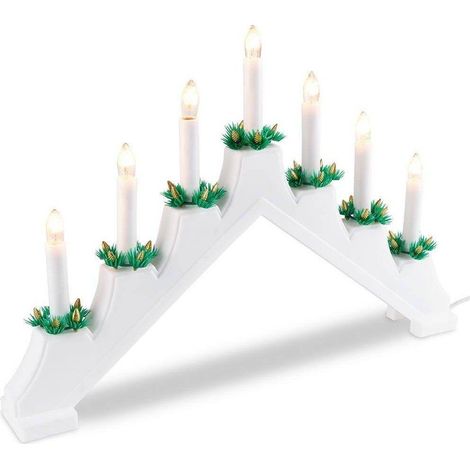 Candelabro de Adviento para 7 velas, blanco, 41,5 x 29 cm (1/3)