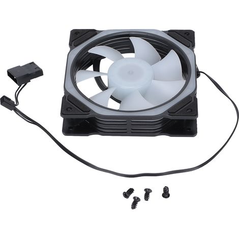 Ventilateur silencieux 12cm double anneau lumineux arc-en-ciel intérieur/extérieur, étoile araignée lumineuse colorée, radiateur PC ordinateur de bureau (1/5)