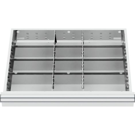 STIER Schubladeneinteilung Metalleinteilung BLH 75 mm Innenmaß 600x450 mm 12 Fächer 6 x TW 225 (1/4)