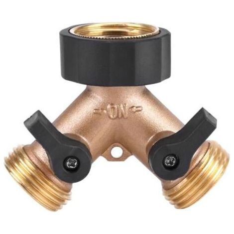 Messing-Wasserhahnadapter, 2-Wege, Y-förmig, 3/4-Zoll-Anschluss, für Gartenbewässerung (US-Standard) - HEN (1/5)