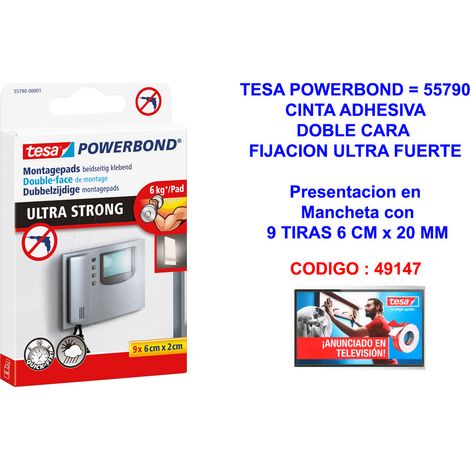 Ruban adhésif double face Tesa Powerbond 9 bandes 6 x 20 mm