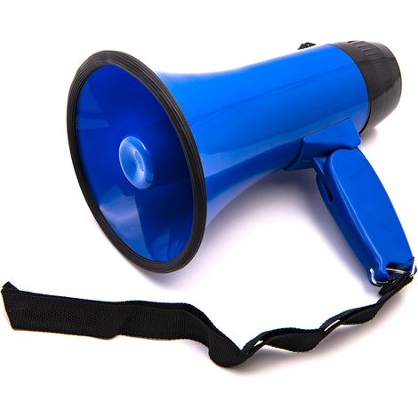 Mégaphone portable de 20 watts avec sirène/alarme intégrée, volume réglable et bandoulière. Puissant et léger. (1/5)