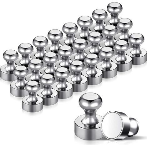 Aimants Bcc, lot de 18 aimants puissants en métal (12 x 16 mm) – Aimants en acier inoxydable pour réfrigérateur, tableaux d'affichage, réfrigérateurs, etc. – Boîte de rangement incluse (1/5)