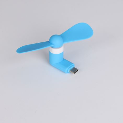 USB-C-Handyventilator, Mini-Tragventilator, tragbarer Sommerkühler, kompatibel mit USB-C-Geräten (blau) (1/5)