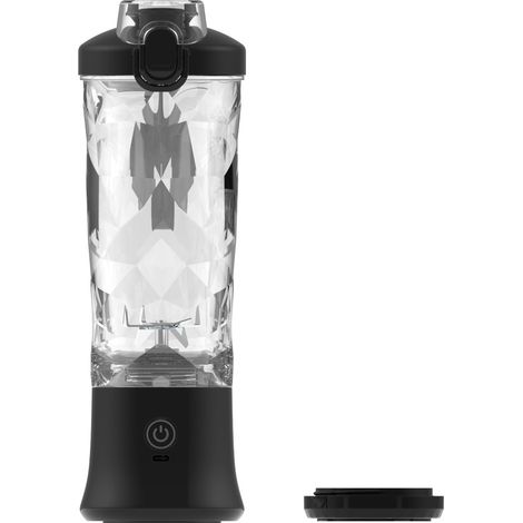 Tragbarer Mixer für Smoothies, frische Säfte, Shakes und Babynahrung, 590 ml Mini-Mixer, BPA-frei, geeignet für Outdoor-Sport, Zuhause, Reisen, Schwarz