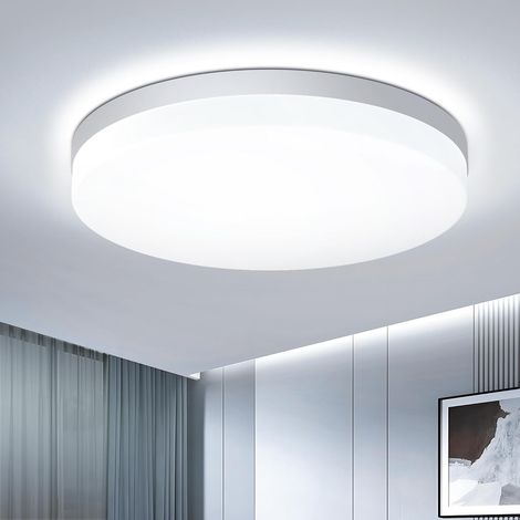 Plafonnier LED Rond 48W, 4800LM, 6500K, Luminaire Plafonniers Étanche IP44, Éclairage de Plafond Intérieur pour Salon, Chambre, Cuisine, Salle de Bain, Ø30cm (1/5)