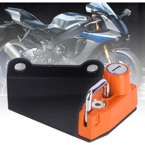 Antivol casque moto anti-vol latéral gauche compatible Yamaha YZF R1M R1S R6 (Orange) (1/5)