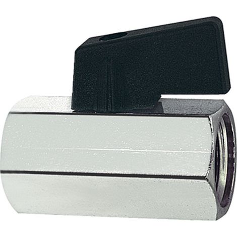 Riegler Mini-Kugelhahn, glatte Oberfläche, MS vern., G 1/2 IG, DN 10 (1/4)