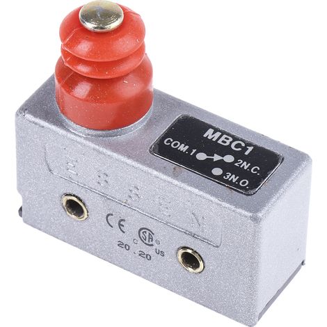 Microrupteur RS PRO à bouton poussoir, 1 RT, 15 A, Vis 250V c.a. ( Prix pour 1 ) (1/3)
