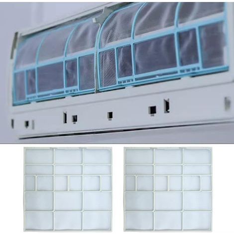 Lot de 2 filtres pour climatiseur, filtre à air conditionné - Écran anti-poussière à suspendre - 29,5 x 28,5 cm (1/5)