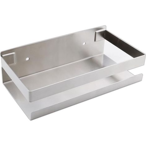 Étagère Cuisine Sans Percage 20 cm Organisateur Rangement Épices Mural Adhésif Acier Inoxydable 304 Support Multifonction Cuisine Salle de Bain (1/5)