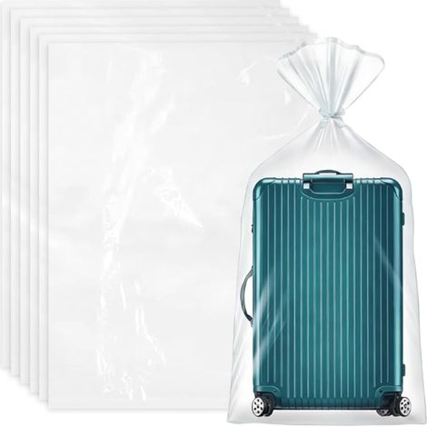6 Pièces Sac Plastique Transparent Extra Larges, 100x152cm Grand Sac de Rangement Transparent, Etanche, Anti-Poussière Extra Larges Sacs en Plastique Transparente pour Bagages, Jouets en Peluche (1/5)