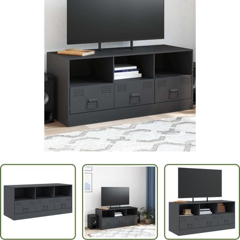 Stahl TV-Schrank - TV-Schrank Anthrazit 99x39x44 cm Stahl (1/5)