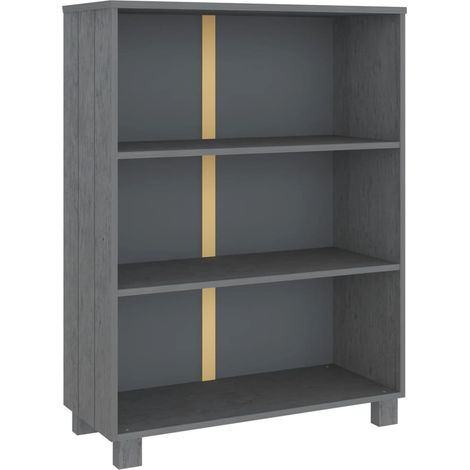 vidaXL Libreria HAMAR Grigio Scuro 85x35x112 cm Legno Massello di Pino (1/5)