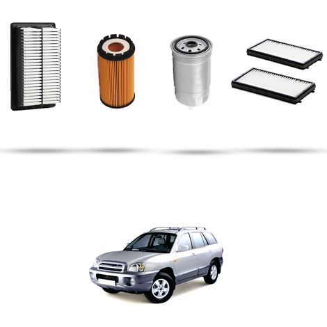Kit tagliando 4 filtri compatibile con Hyundai Santa FE I 2.0 CRDi 107kw dal 2003 (1/5)