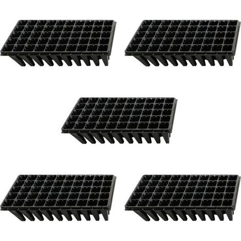 5Pcs Plateaux de Culture de Plantes 50 Plateaux de Démarrage de Semis de Cellules pour La Germination des Graines Et Le Plateau de Propagation en Plastique des Semis Noir (1/5)