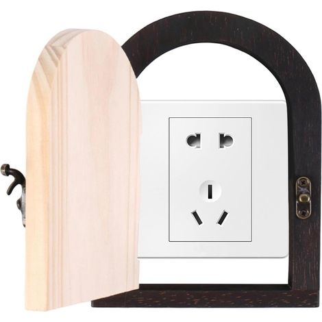 Caches de Prise Mignonnes Protecteur de Prise Sans Perçage Cache-Prise Décoratif en Bois pour Propriétaires Chambre Salle de Jeux Bureaux Maison Dortoir (1/5)