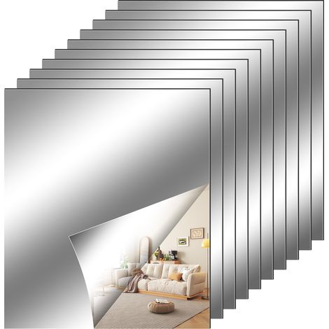 Lot de 10 autocollants muraux en miroir, flexibles (1/5)