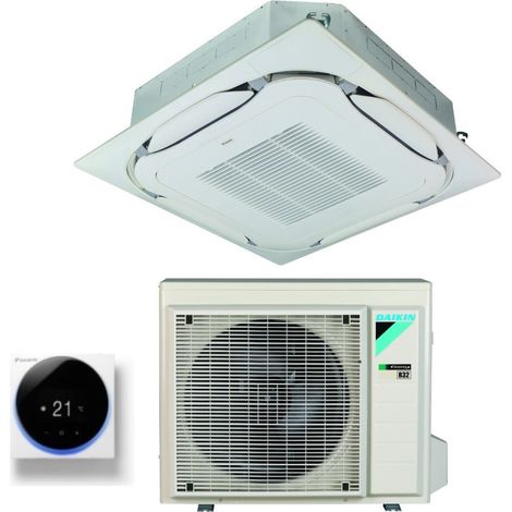 Climatiseur réversible Daikin à cassette 21000 BTU – R-32 – Wi-Fi – Télécommande filaire – SCOP 4,2 – A++ en refroidissement (1/4)