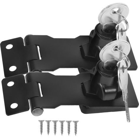 Lot de 2 verrous sécurité noirs en acier inoxydable pour portes (1/5)