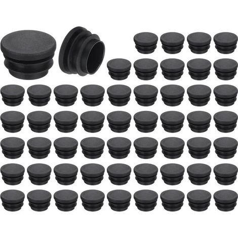 Embouts de pieds ronds 56 pièces Plastique PE noir Protection antidérapante 28 mm Pour chaises (1/5)