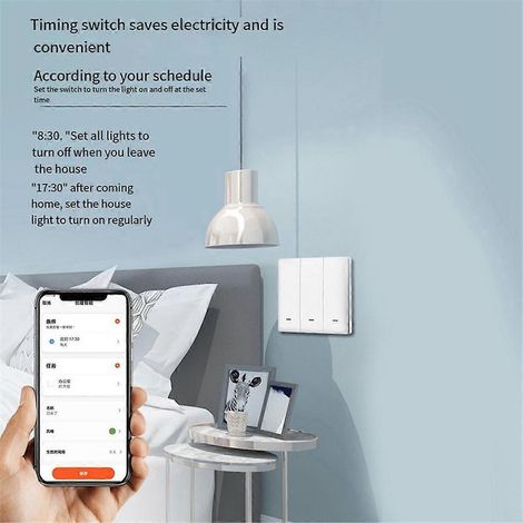 Interrupteur intelligent Tuya Zero Fire Line 3, blanc (1/5)