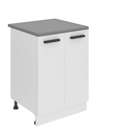 BELINI Meuble Cuisine Bas avec Plan de Travail SD13 I Meubles de Cuisine - Taille: 51,6 x 60 x 85 cm I Petit Meuble Cuisine - 2 Portes I Couleur : Blanc Mat (1/5)