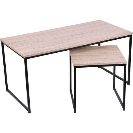 Lot de 2 tables basses gigognes design industriel COLORADO (1/4)