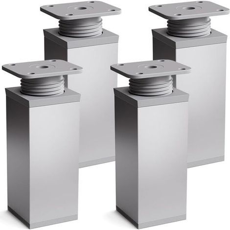 1 lot de 4 Pieds de meubles ,Hauteur : 100mm (+100mm) réglables,Forme angulaire: 40 x 40 mm (1/5)