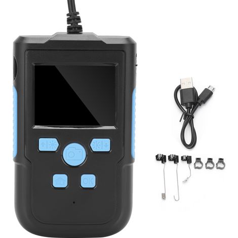 Endoscope industriel 2MP écran HD 2.4 pouces, objectif 5.5mm IP67 étanche, portable bleu 10m/32.8ft pour inspection professionnelle (1/5)