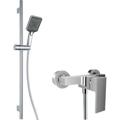 kielle Arkas I - Set de douche avec mitigeur, colonne, flexible et tête de douche, chrome 10211SN10 (1/5)