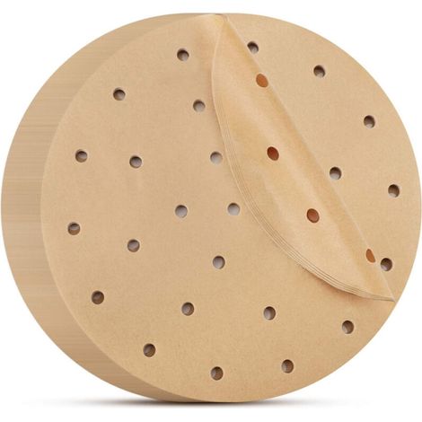 Fryer Liners Waterproof Fryer Filter Paper Fryer Round Perforated Parchment Paper for Fryer (1/5)