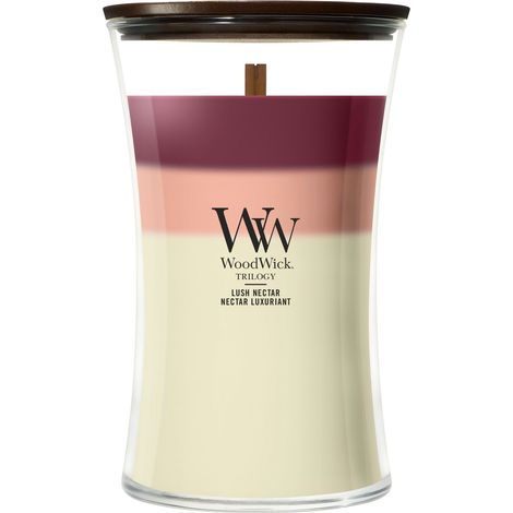 Candela a clessidra grande Trilogy Lush Nectar 609g Multistrato WoodWick