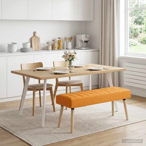 Teenpull – Kanalgepolsterte Bank Dunkelgelb 110 x 40 x 46 cm Stoff (1/5)