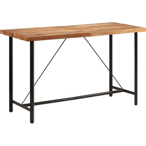 Bartisch 180x70x107 cm Massivholz Akazie und Eisen