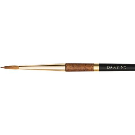 Pinceau - Rond fin - Aquarelle - Isabey - Martre Kolinsky Pure - 6227i - N°6 - Fibres naturelles (1/3)