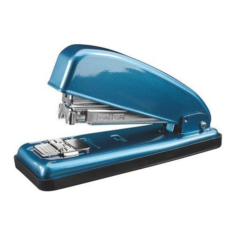 Petrus 44844 - Grapadora Metálica de Oficina Mod. 226, Capacidad 30 Hojas, Tecnología de Impacto Directo Patentada, Carga Frontal Automática, Grapado Cerrado, Abierto y Clavado, Color Azul/Plata DUET