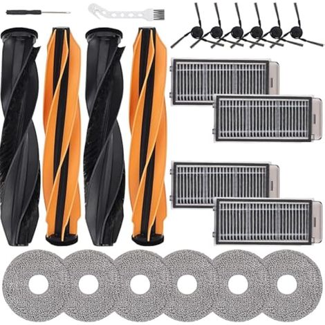 Kit di accessori applicabile per Dreame X50 Ultra Complete/L40s Pro Ultra/L50 Pro Ultra, ricambi per Mova V50 Ultra con 2 doppie spazzole principali, 4 filtri, 6 panni per mocio, 6 spazzole laterali