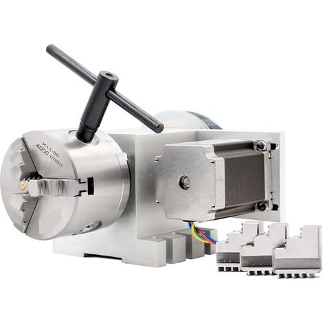 Moteur pas à pas 80 mm CNC 4ème axe CNC Division axe de tête / rotation / kit d'axe NEMA23 for mini CNC Routeur / graveur de gravure du bois de bois Pour routeur de tour de fraiseuse CNC ( Color : 3Ja (1/5)