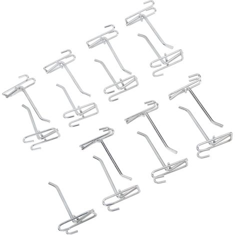 Lot de 15 crochets pour panneaux grillagés, crochets d'affichage, crochets pour panneaux grillagés, crochets pour panneaux grillagés pour magasins, garages, ateliers (1/5)