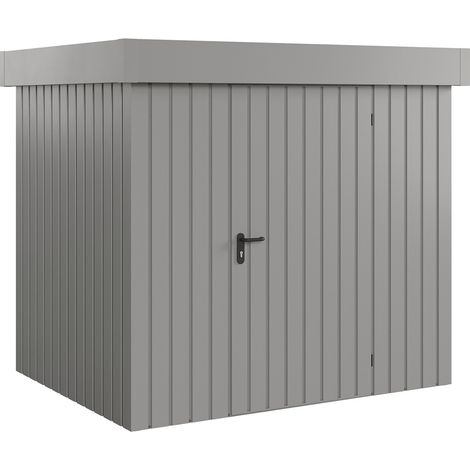 Hörmann Ecostar Metall-Gerätehaus "Euroline Trend" mit Flachdach EFD 4, graualuminium, 214 x 166 cm, 1-flüglige Tür