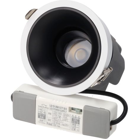10-W-LED-Einbauleuchte, IP65, 90 lm/W, 75 mm Ausschnitt, Farbtemperatur einstellbar (1/5)